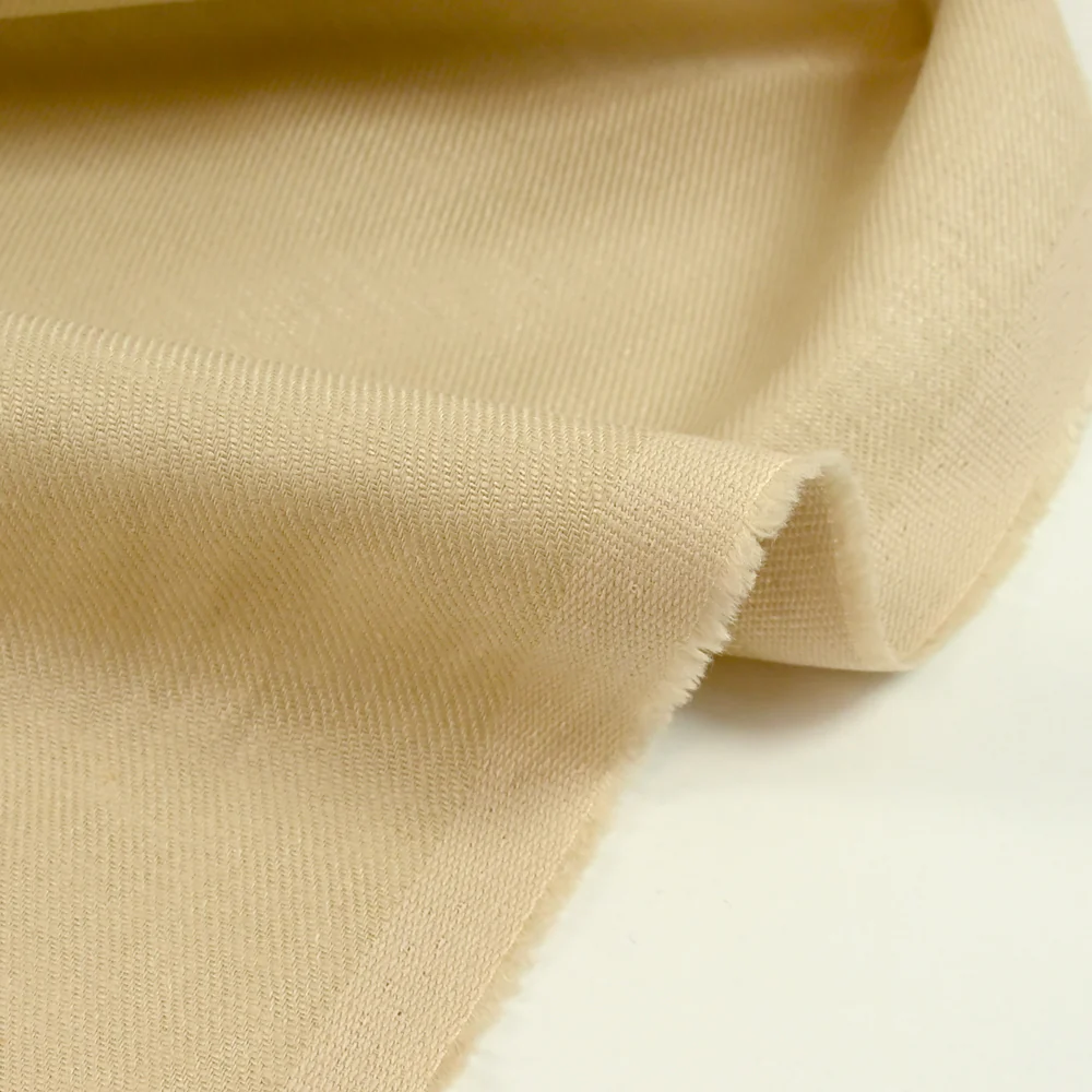 Lin viscose sergé beige - Image 4