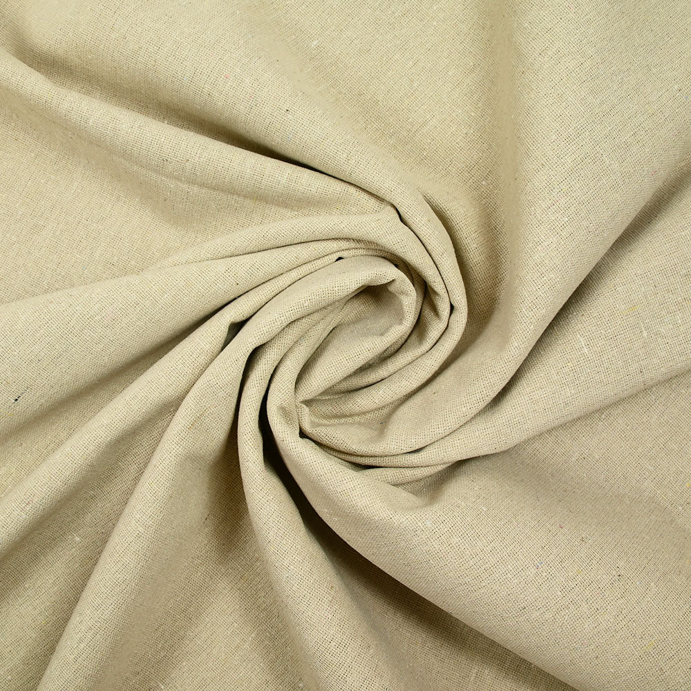 Lin viscose uni doupionné beige ficelle - Image 2
