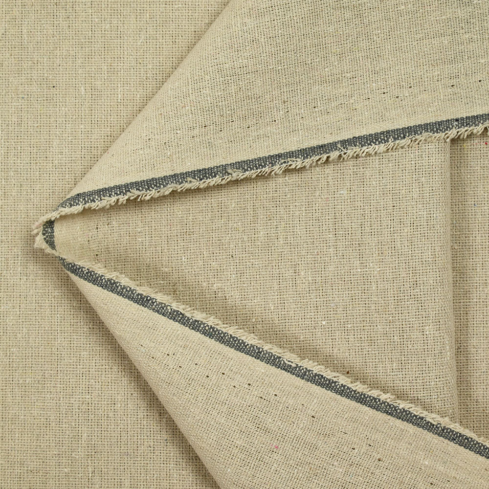 Lin viscose uni doupionné beige ficelle - Image 3