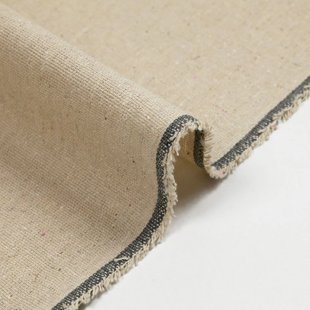 Lin viscose uni doupionné beige ficelle - Image 4