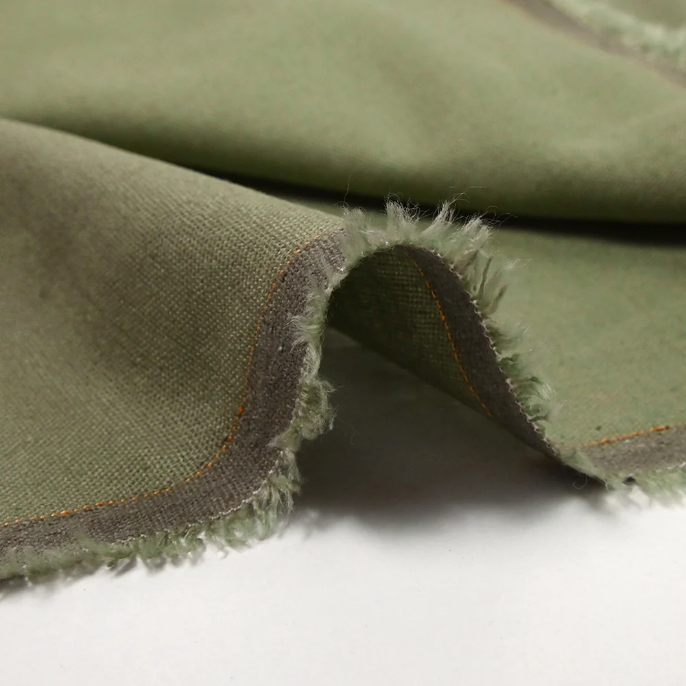 Lin viscose vert militaire - Image 5