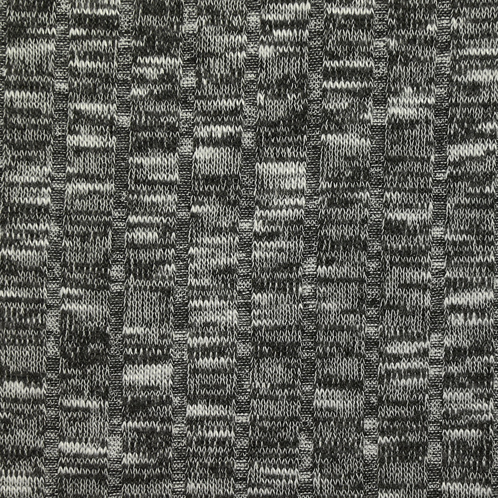 Maille côtelée chinée fine noir et blanc - Image 5