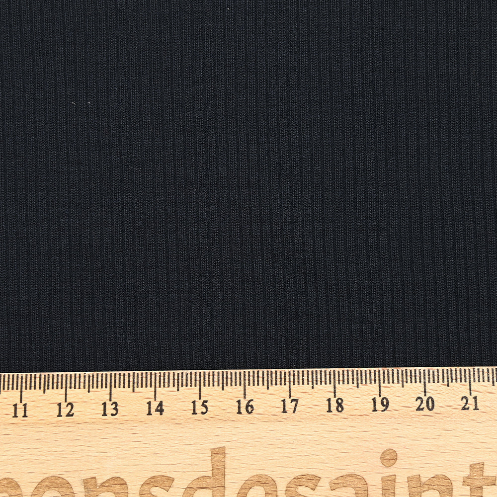 Maille côtelée viscose bleu nuit - Image 3