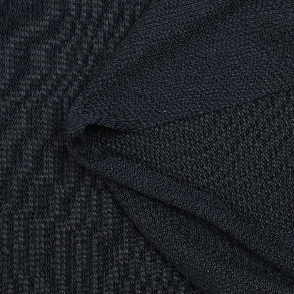 Maille côtelée viscose bleu nuit - Image 5