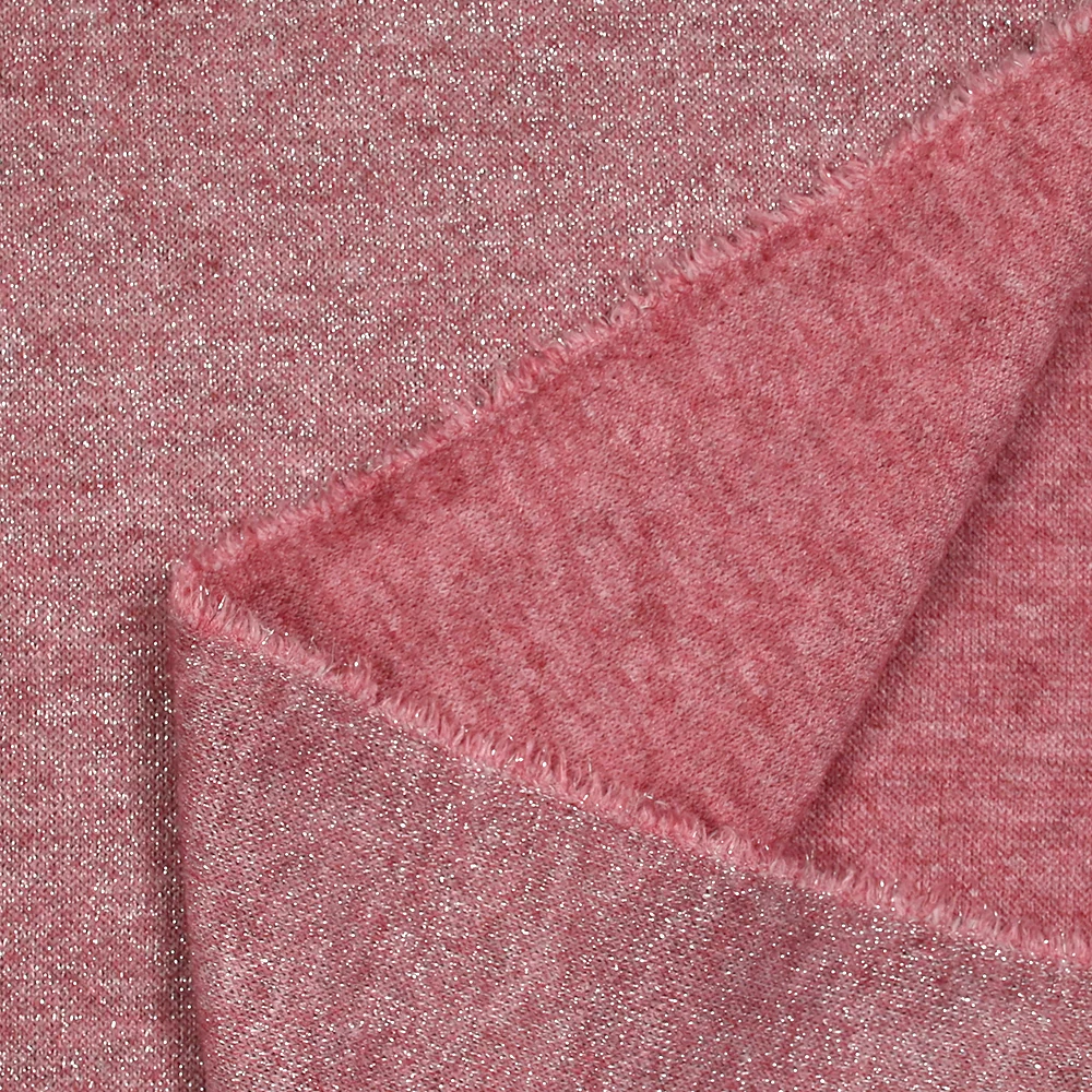 Maille Iris lurex fond bois de rose - Image 5