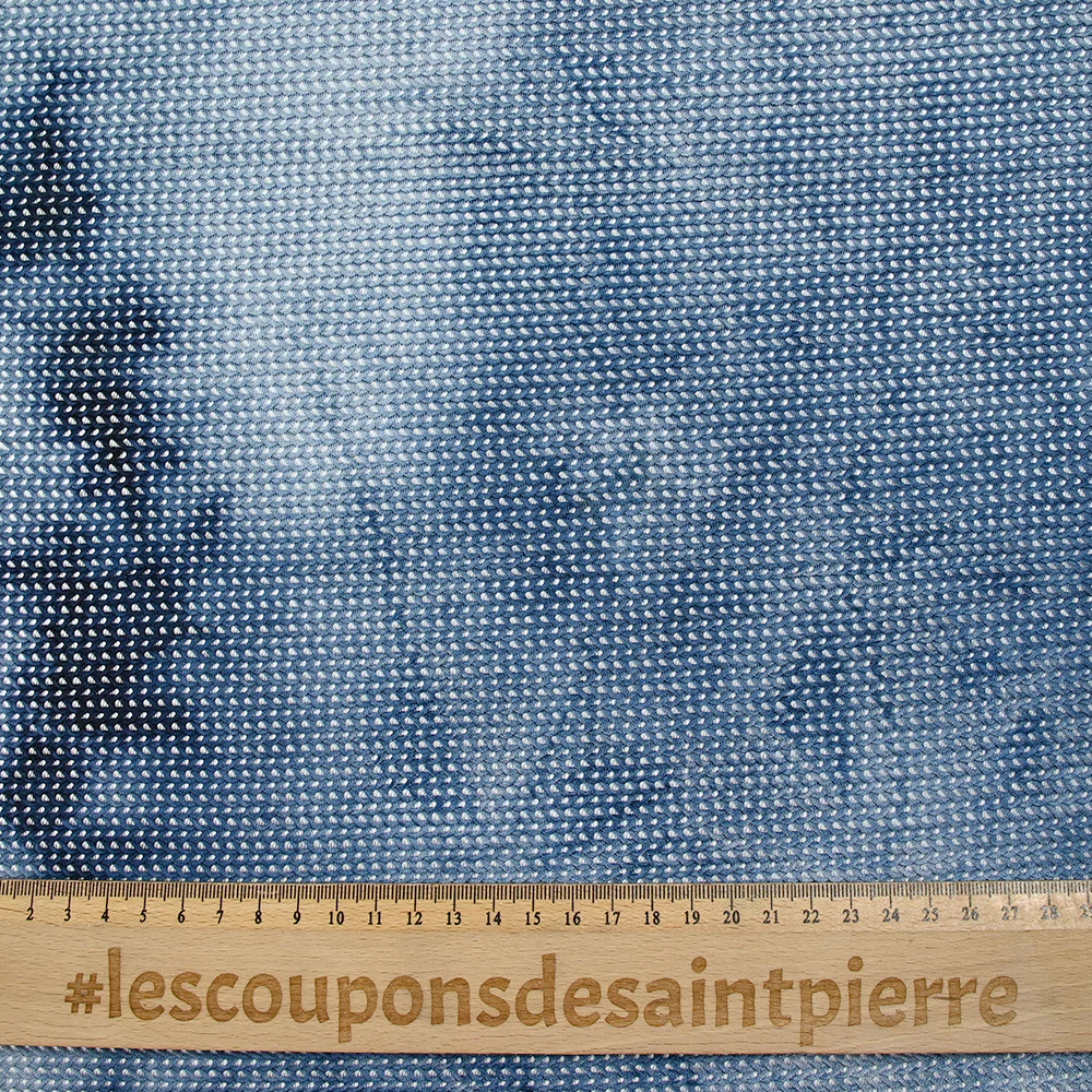 Maille résille tressée polyester tie & dye bleu - Image 3