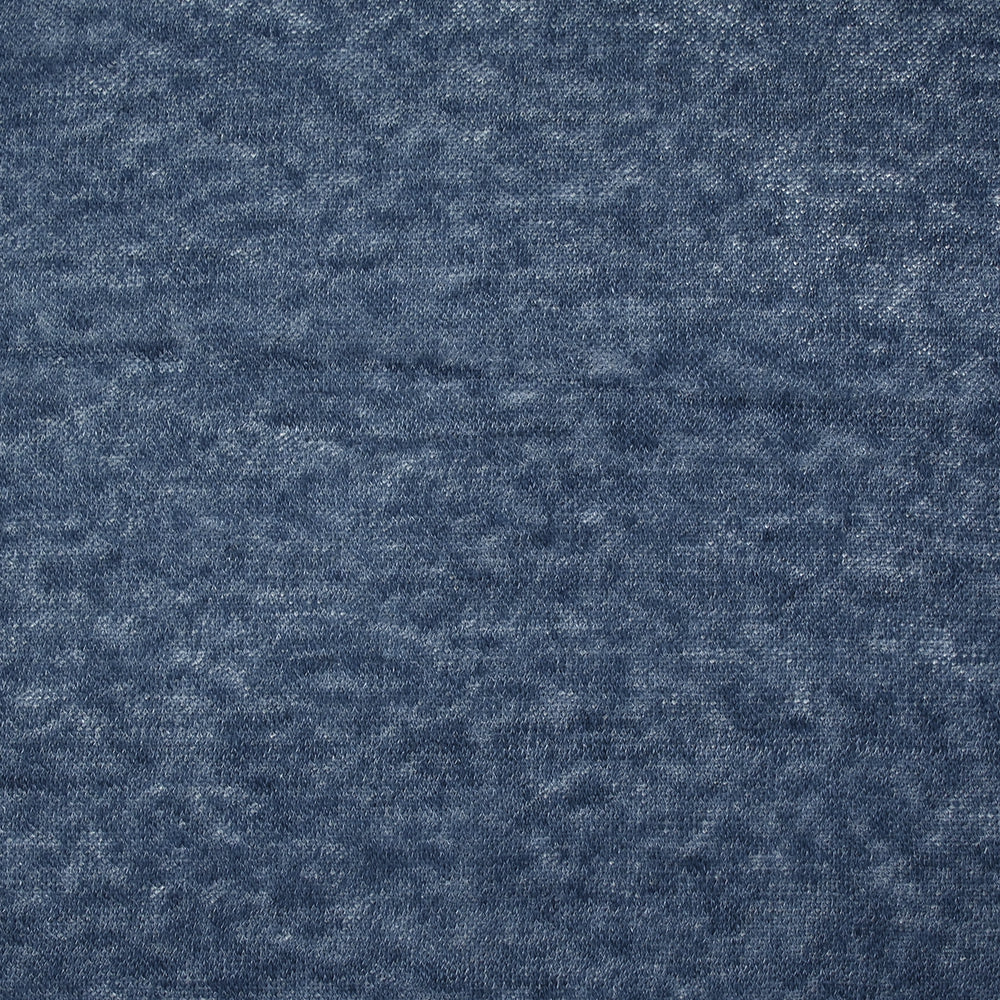 Maille tricot polyviscose fine bleu chiné - Image 4