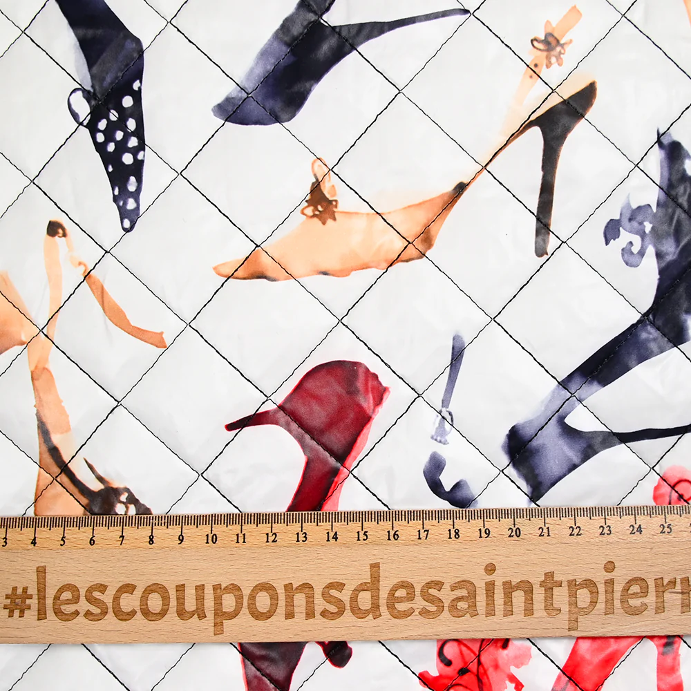 Matelassé imprimé talons hauts fond blanc - Image 4