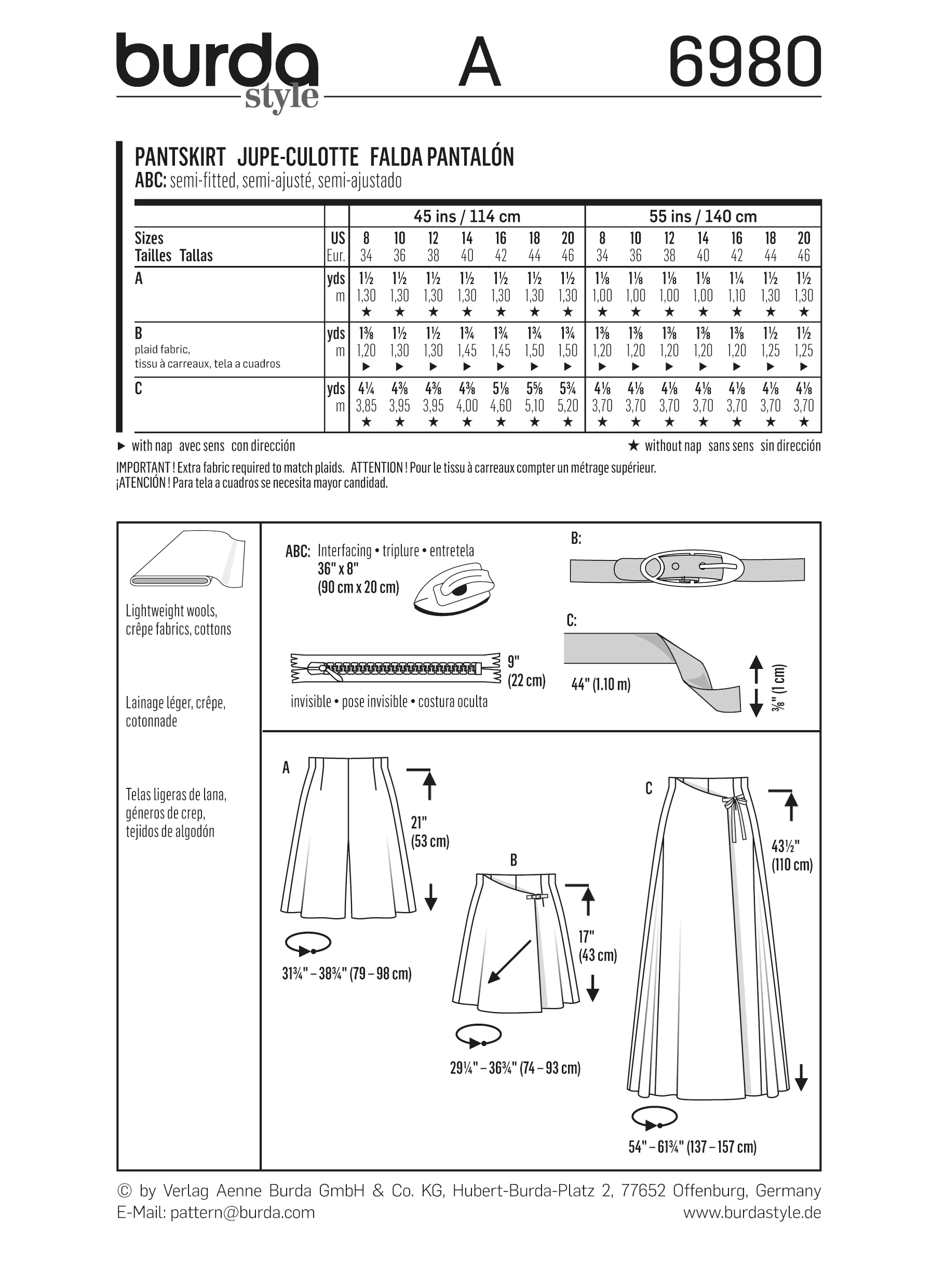 Patron n°6980 : Jupe-Culotte - Image 7