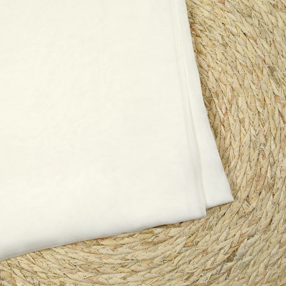 Mousseline de soie et coton unie blanc cassé