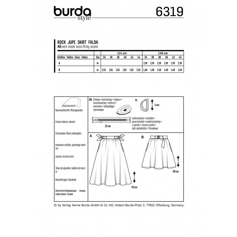 Patron Burda 6319- Jupe à cloche - Image 4