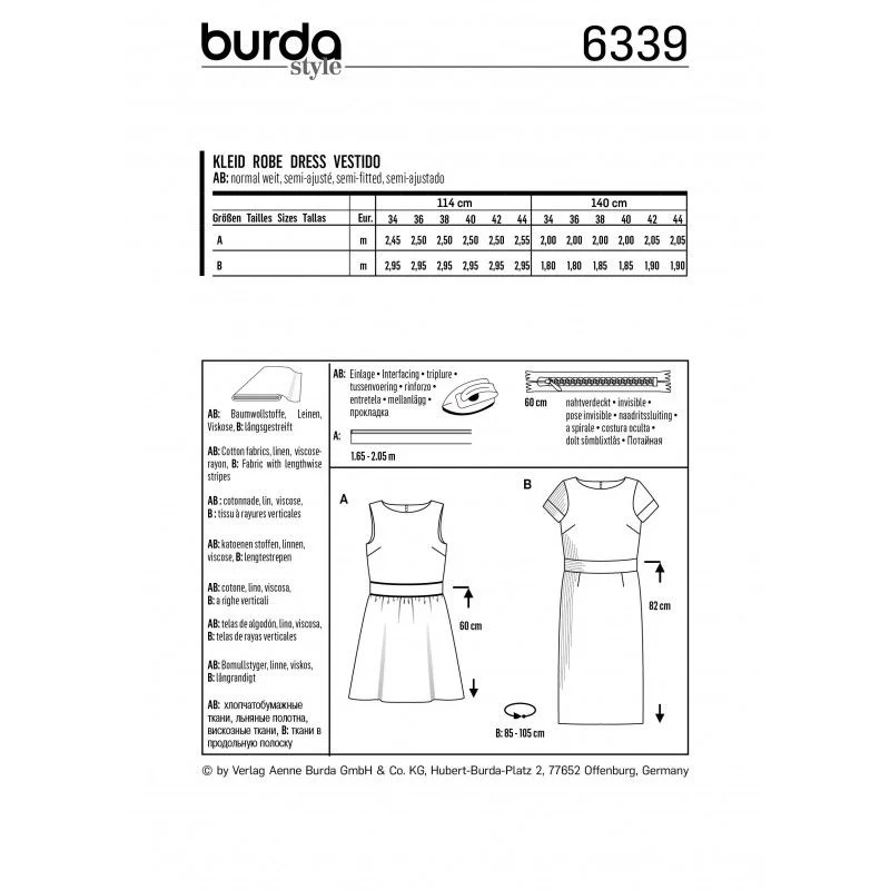 Patron Burda 6339 - Robe col bateau - Image 2