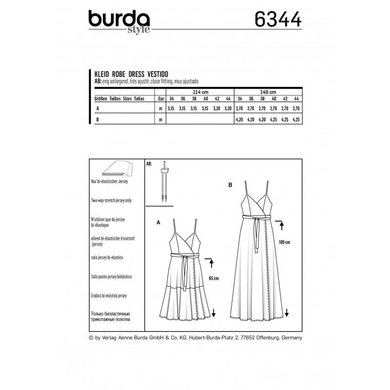 Patron Burda 6344 - Robe portefeuille - Image 2