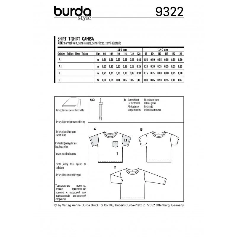 Patron Burda 9322- T-shirt facile - Image 2