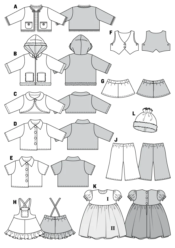 Patron n°7753 : Vêtements de poupées - Image 2