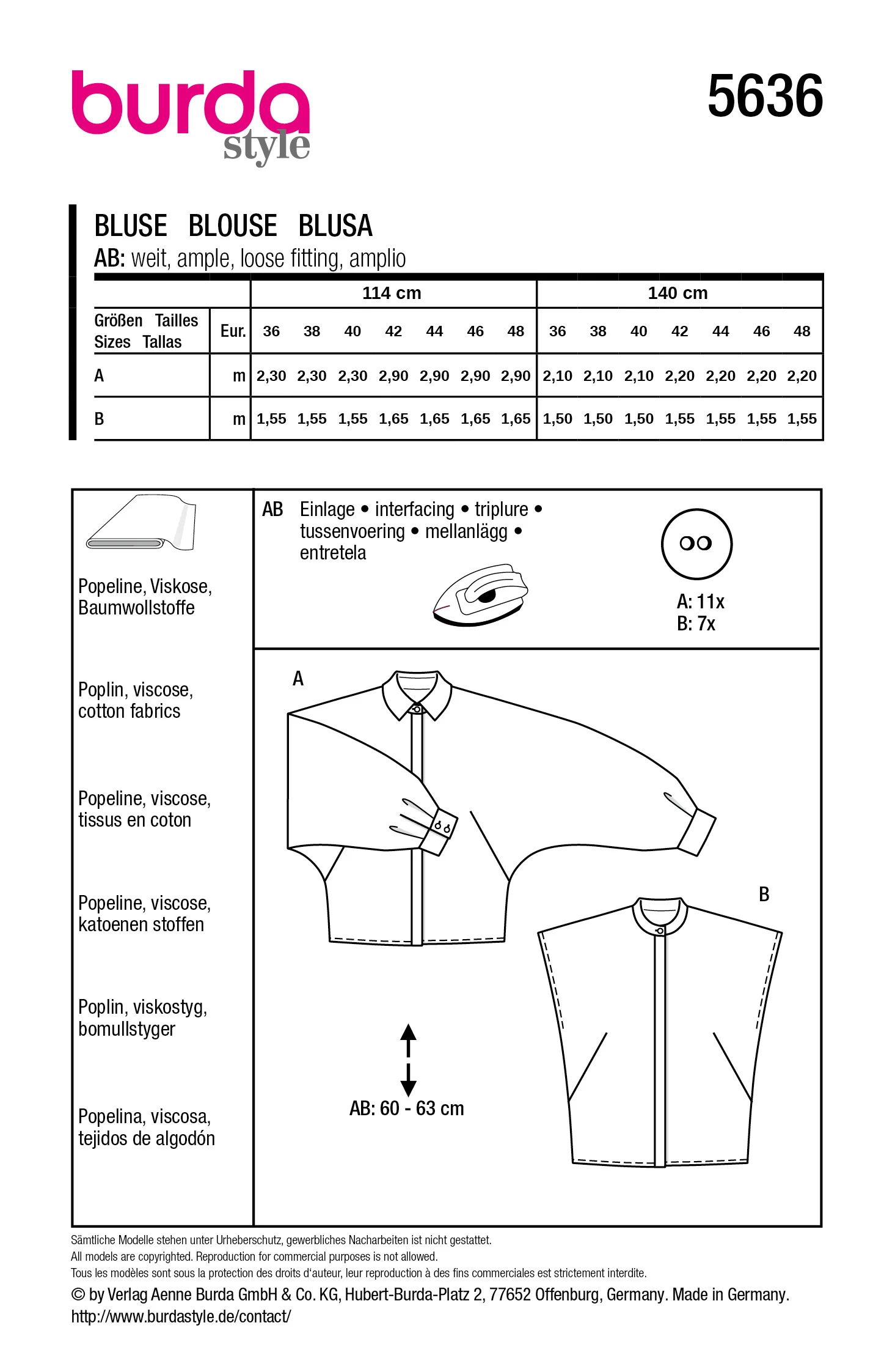 Patron Burda n°5636 : Chemisier - Image 7