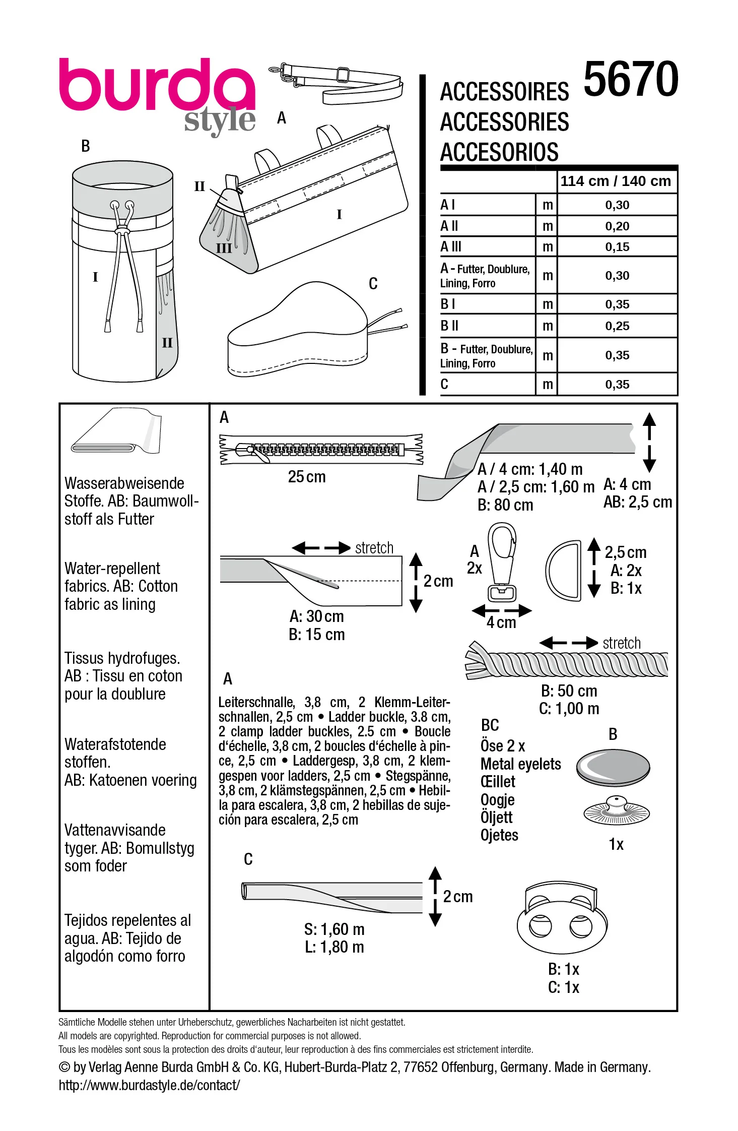 Patron Burda n°5670 : Accessoires -Ensemble cycliste - Image 17