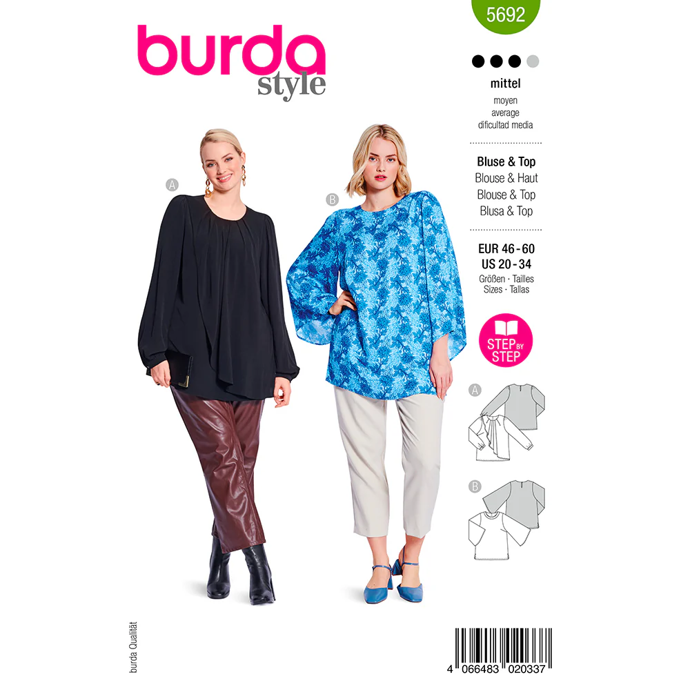 Patron Burda n°5692 : Blouse & Haut
