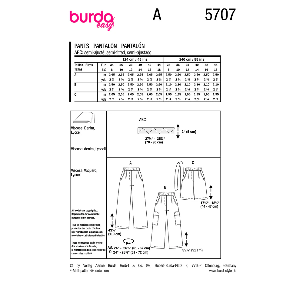 Patron Burda n°5707 : Pantalon - Image 10
