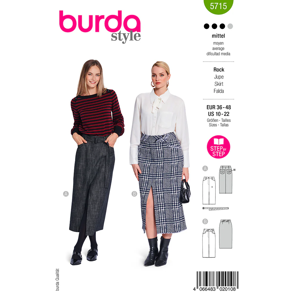 Patron Burda n°5715 : Jupe