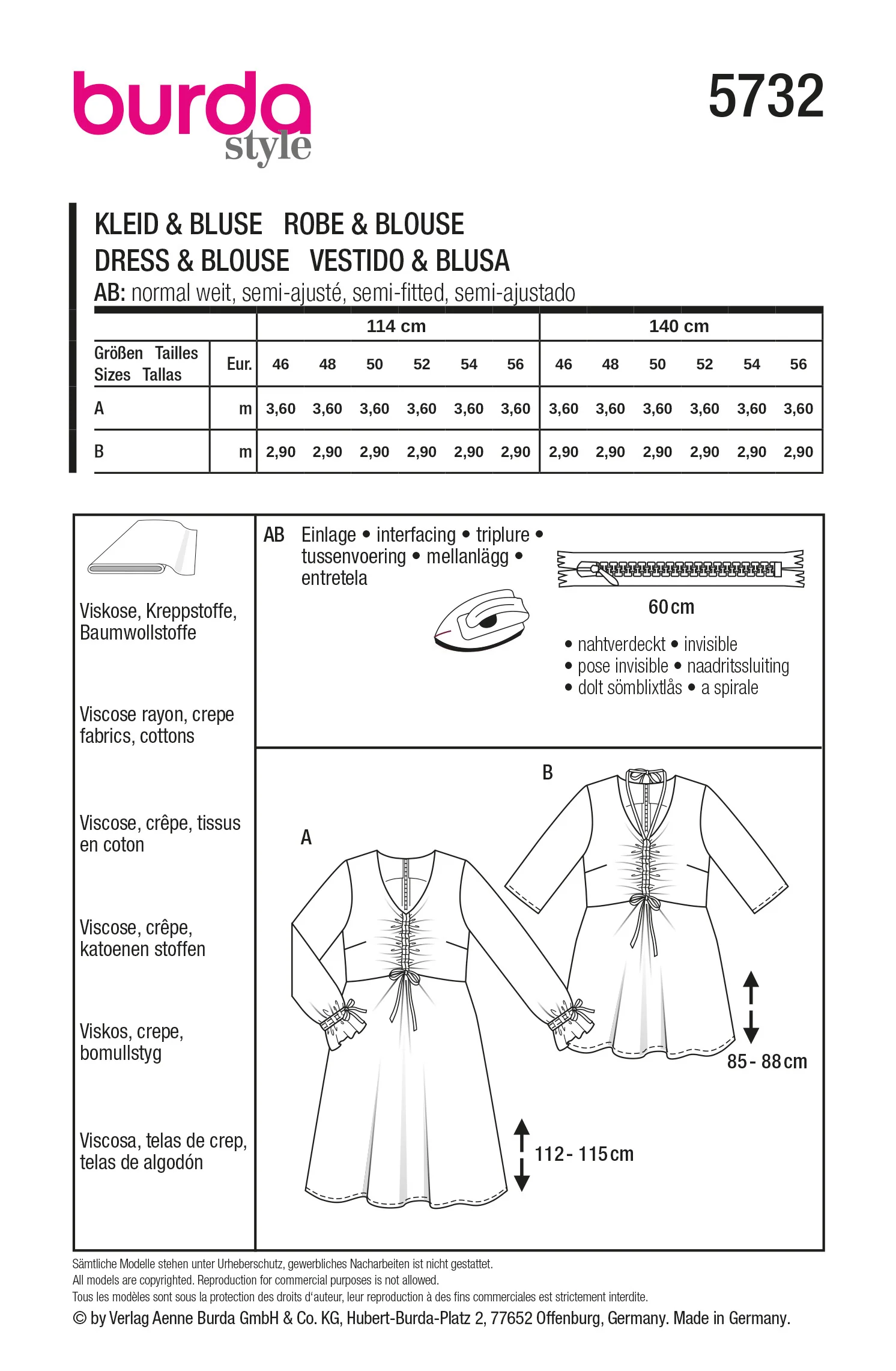 Patron Burda n°5732 : Robe & Blouse - Image 7