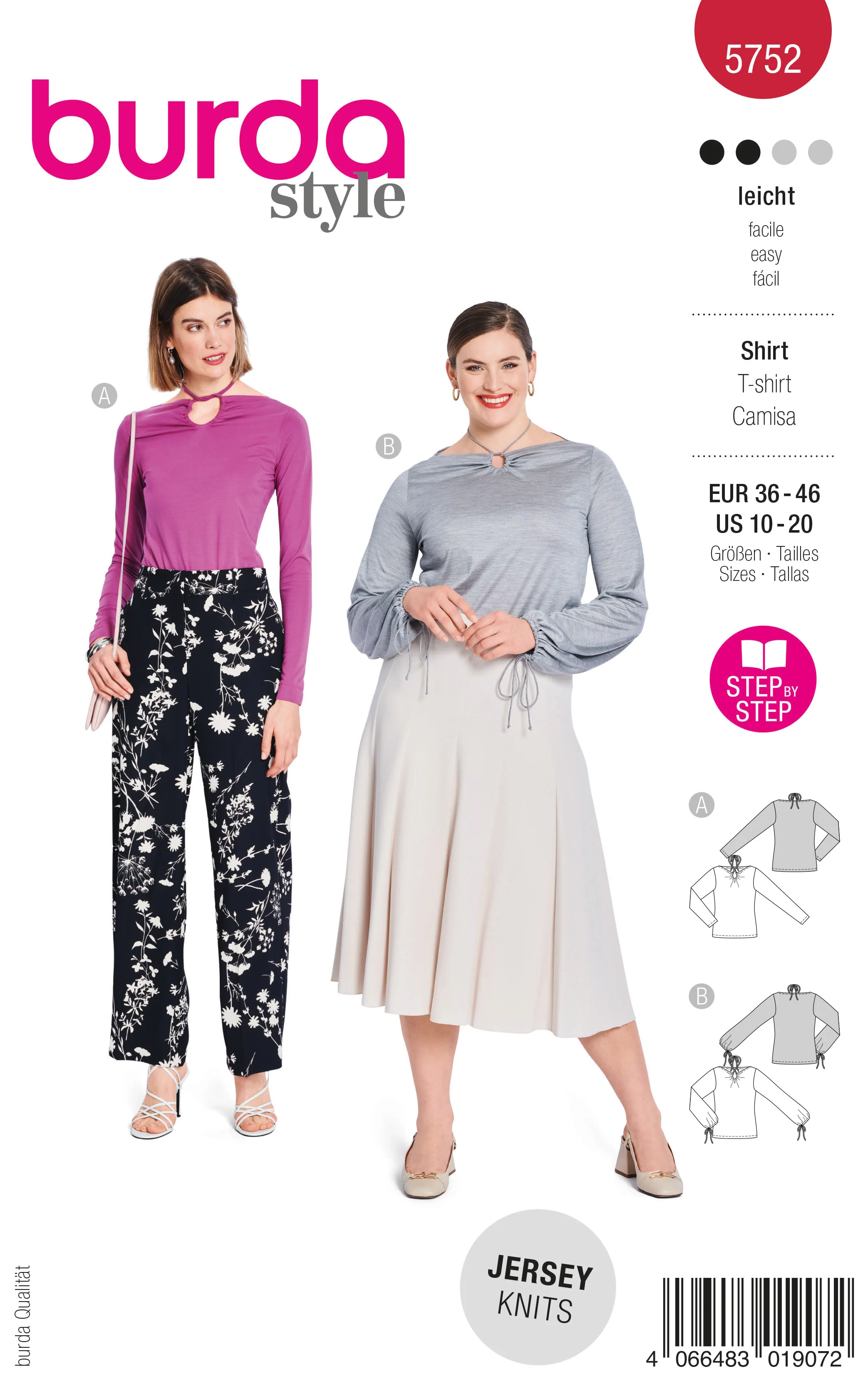 Patron Burda n°5752 : T-shirt