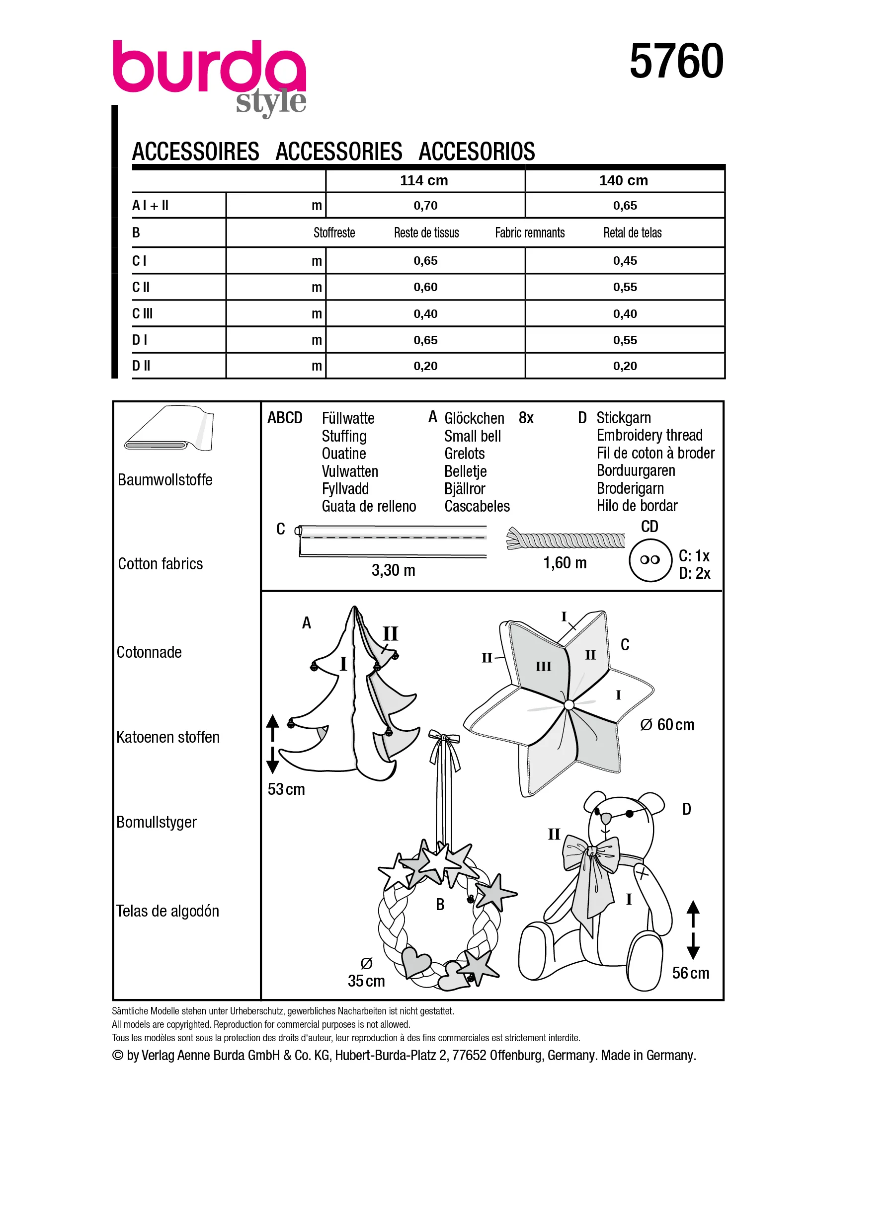 Patron Burda n°5760 : Accessoires de Noël - Image 15
