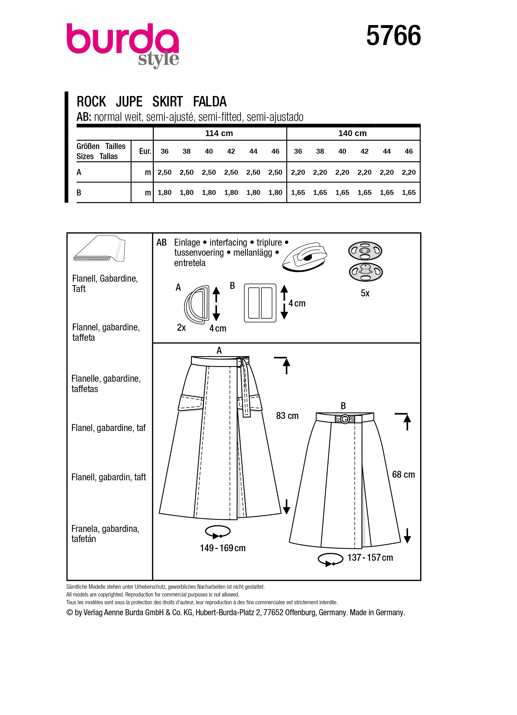 Patron Burda n°5766 : Jupe - Image 9
