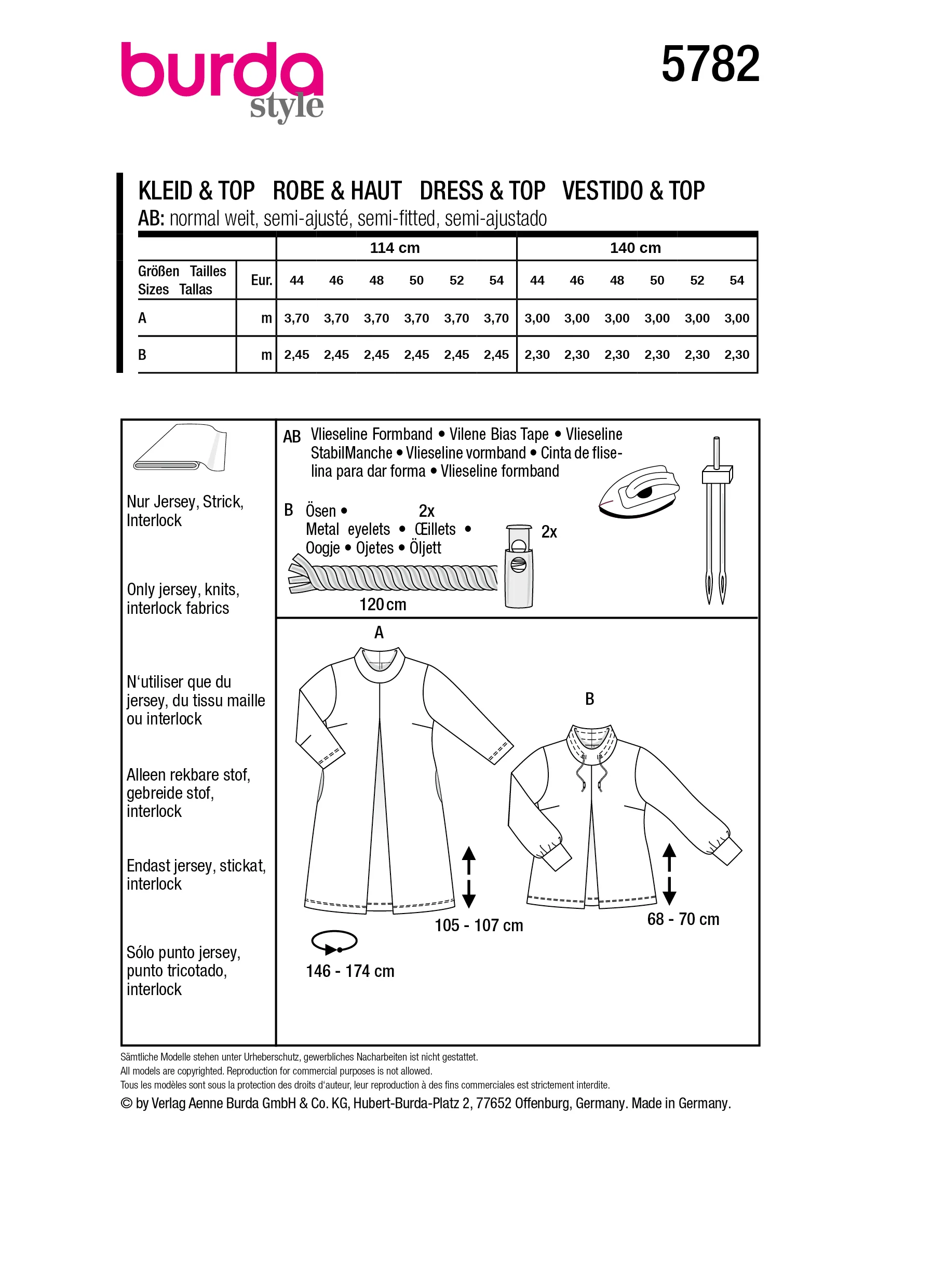 Patron Burda n°5782 : Robe & Haut - Image 9