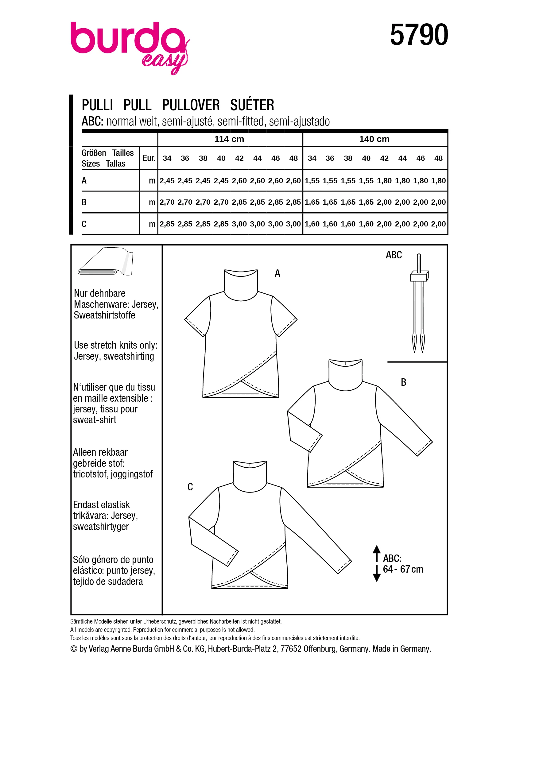 Patron Burda n°5790 : Pull - Image 12