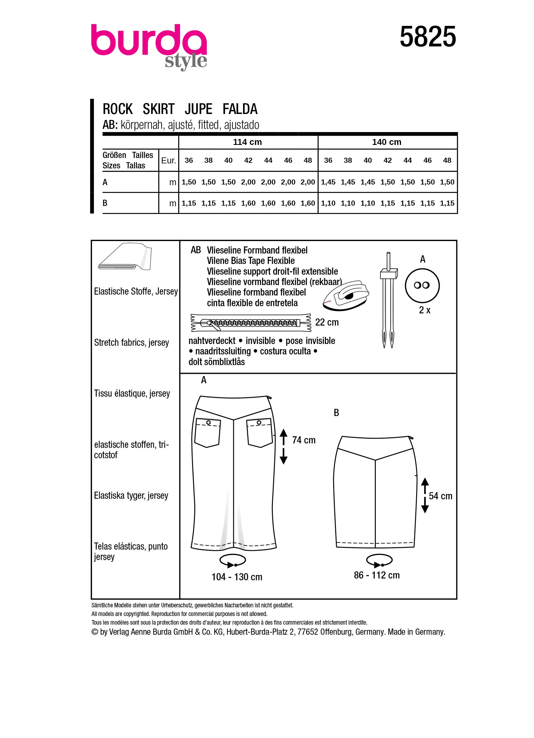Patron Burda n°5825 : Jupe - Image 7