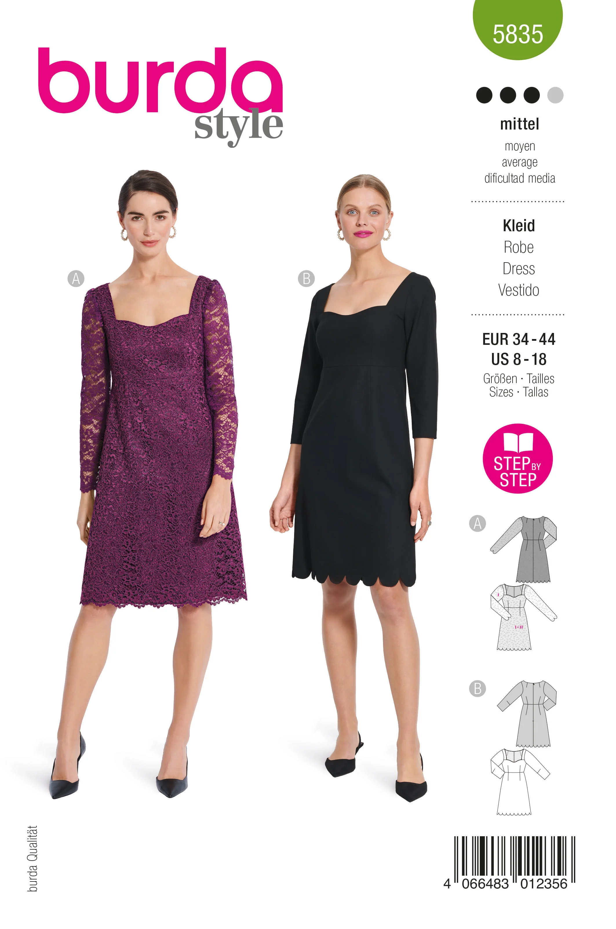 Patron Burda n°5835 : Robe