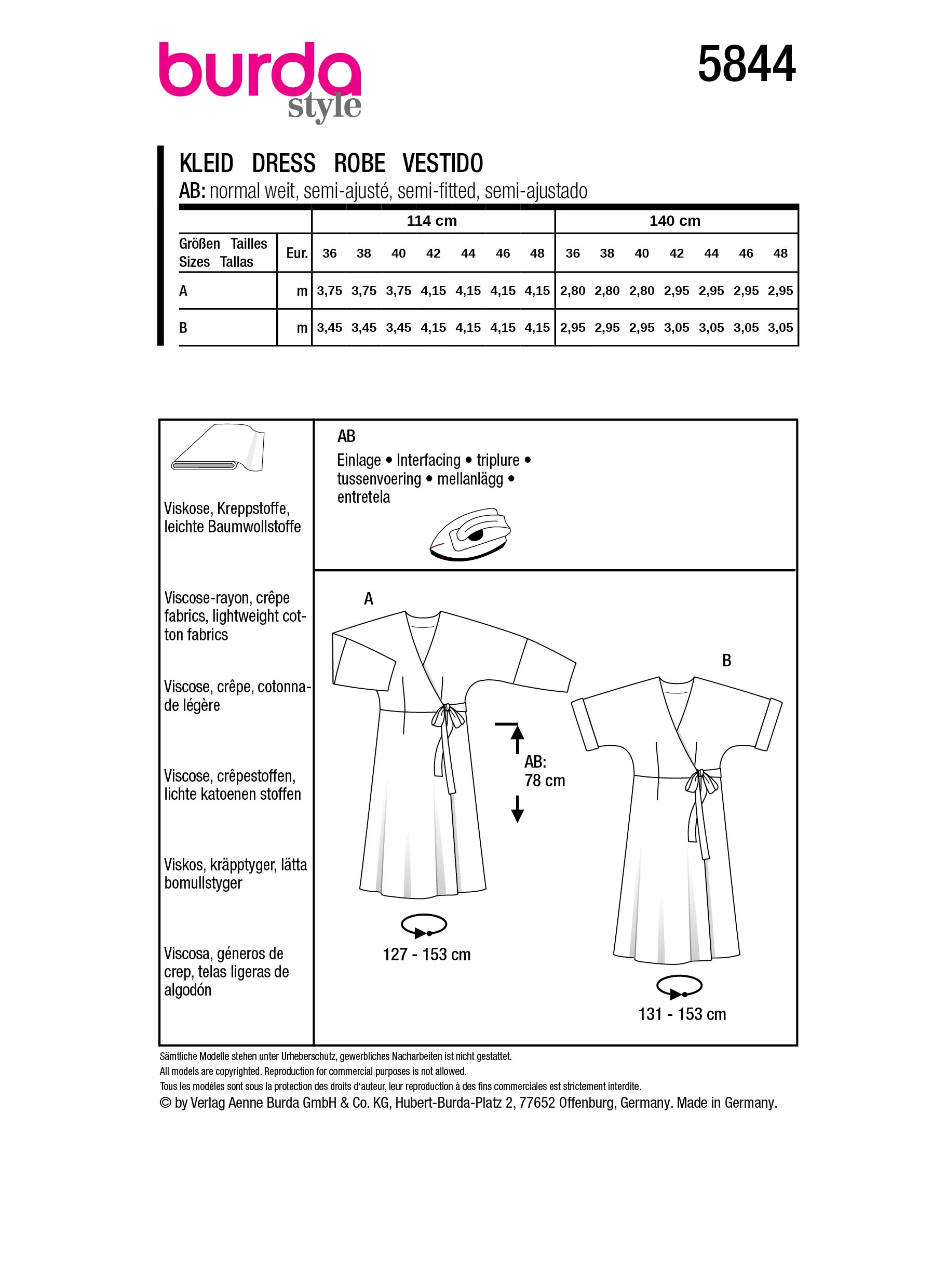 Patron Burda n°5844 : Robe - Image 7