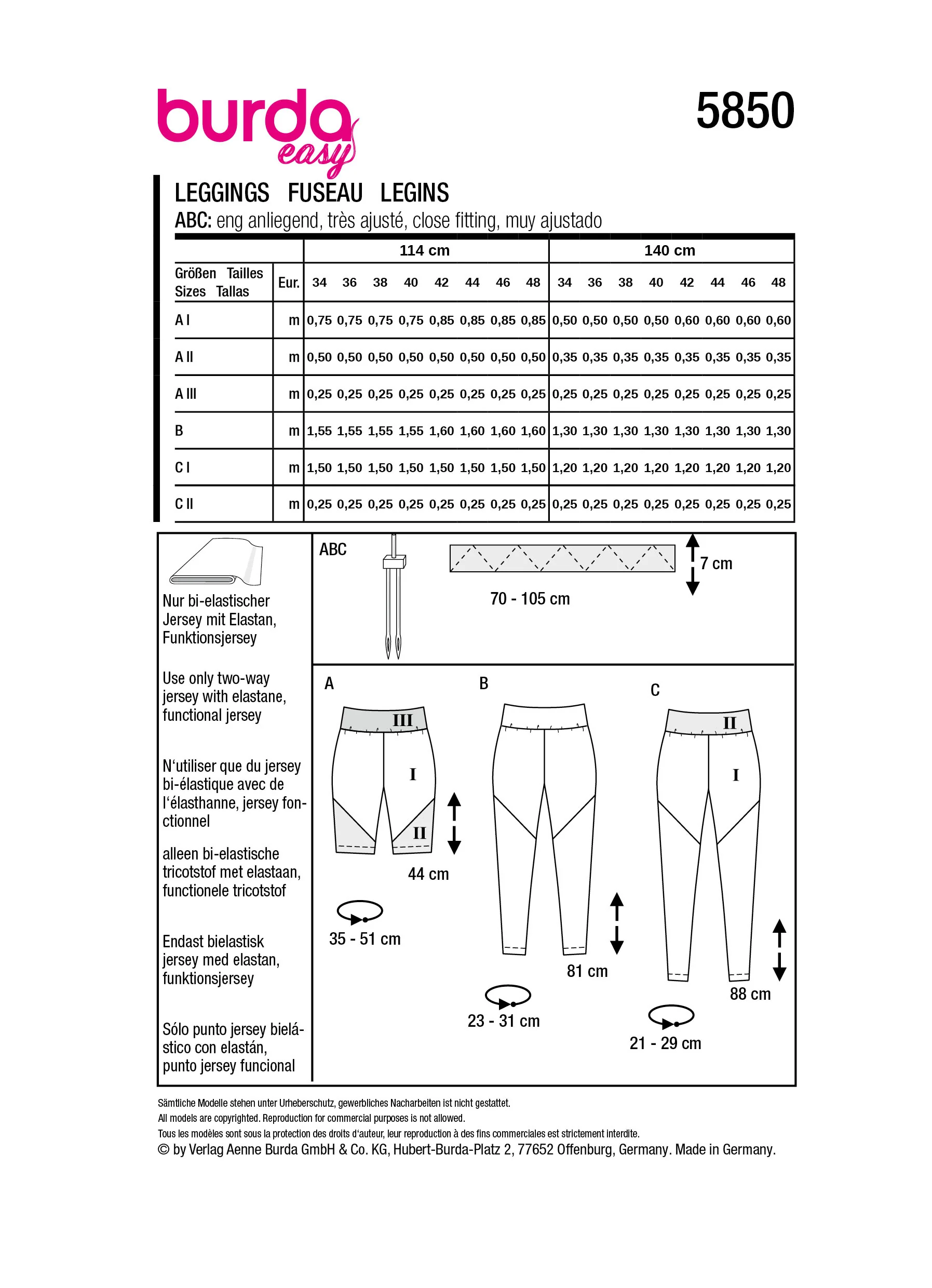 Patron Burda n°5850 : Leggings - Image 9