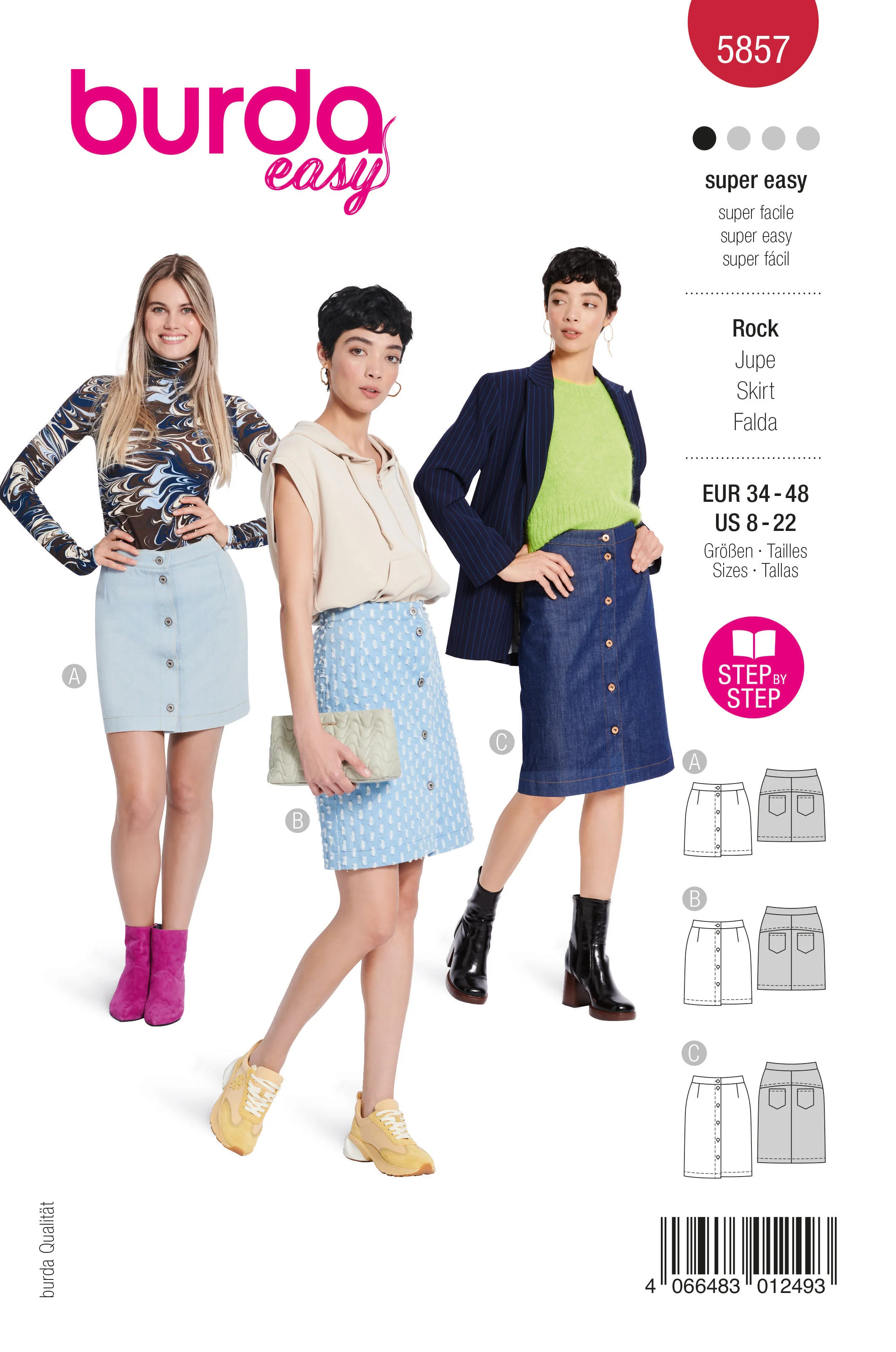 Patron Burda n°5857 : Jupe
