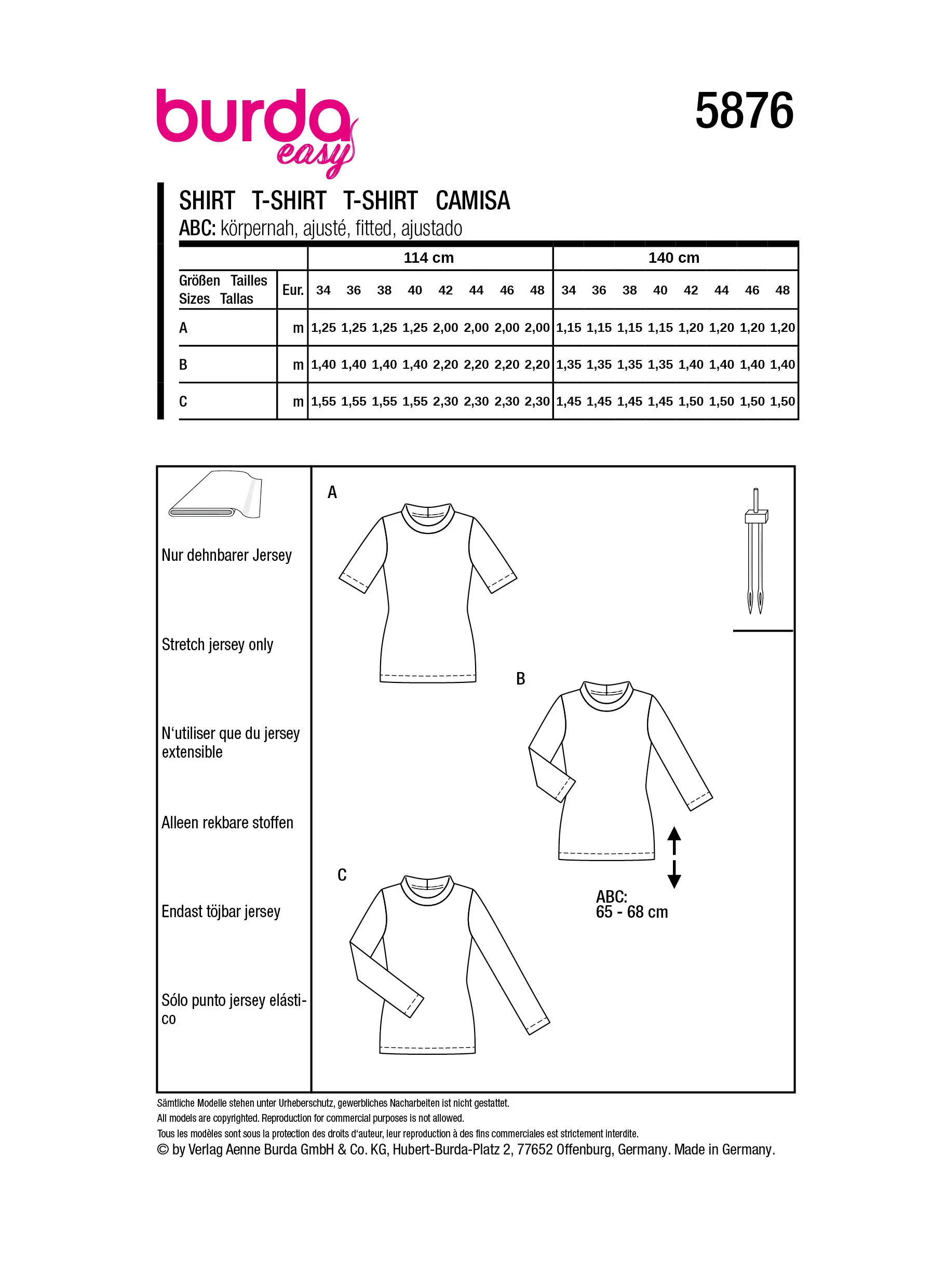 Patron Burda n°5876 : T-shirt - Image 12