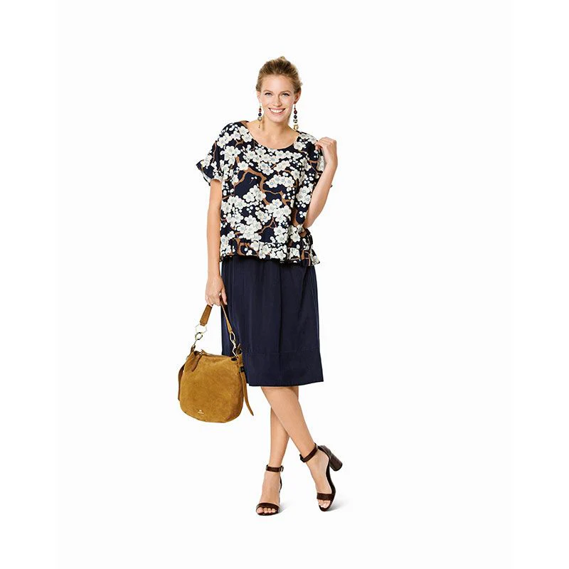 Patron Burda n° 6243 : Tee-shirt  encolure ronde   forme carrée  ruchés - Image 8