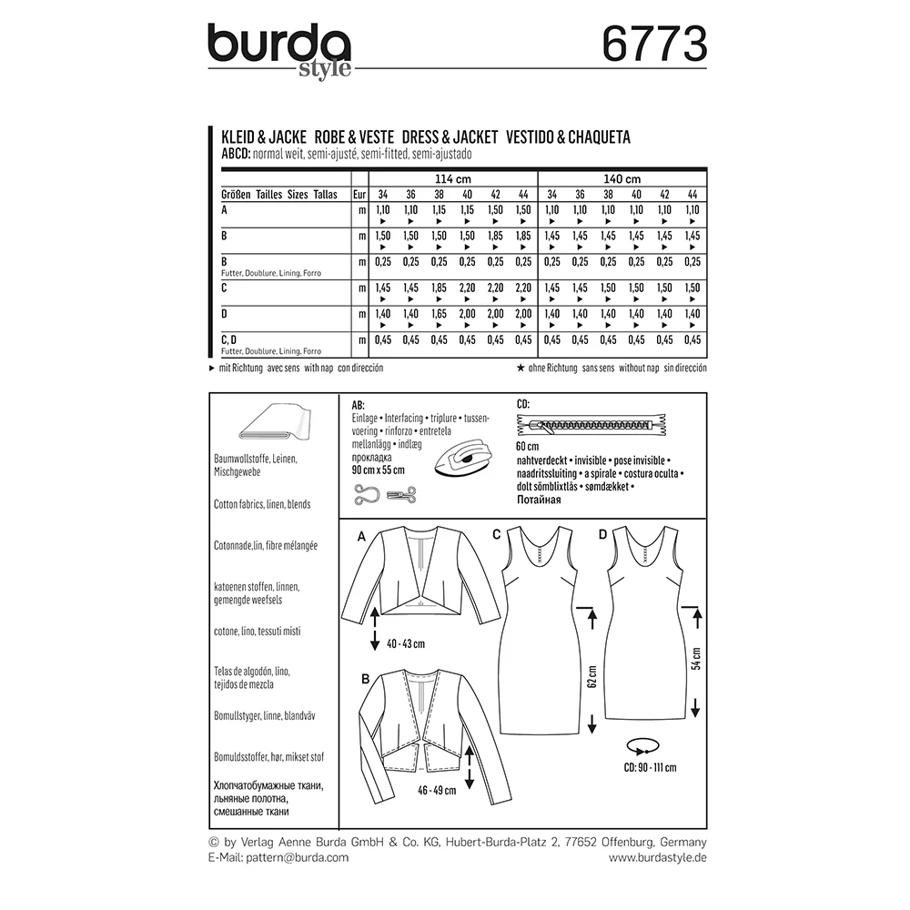 Patron Burda n°6773 : Ensemble robe & veste - Image 8