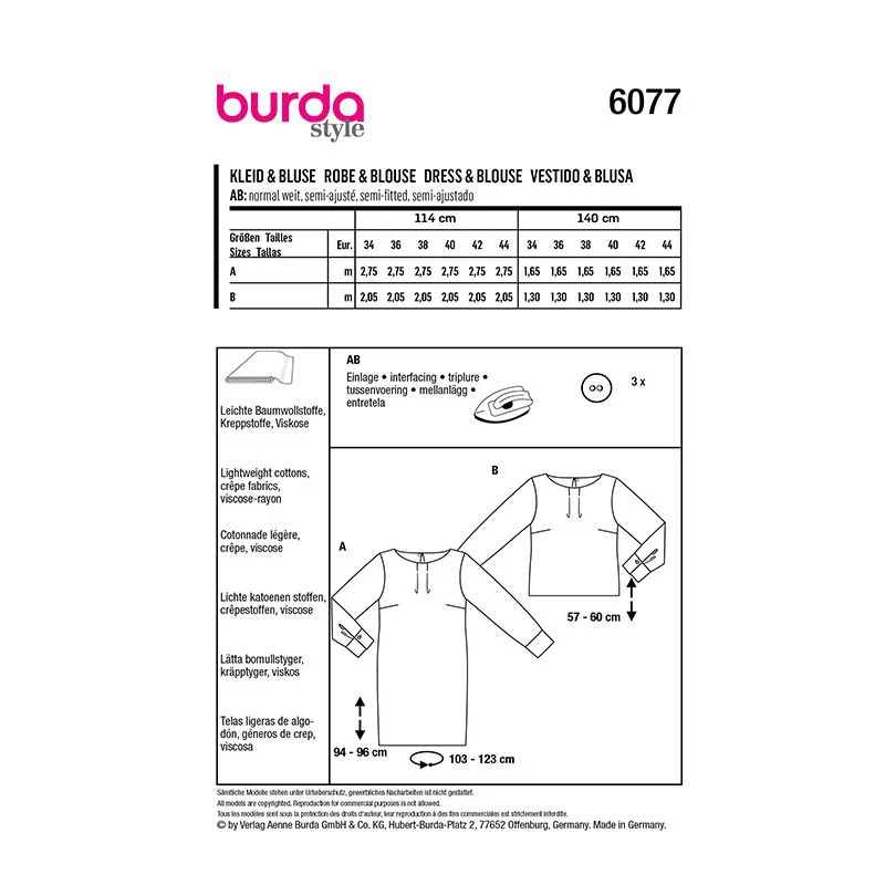 Patron Burda n°6077: Robe&Blouse - Image 2