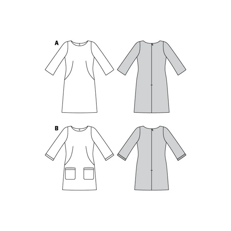 Patron Burda n°6149: Robe semi-ajustée encolure bateau femme - Image 3