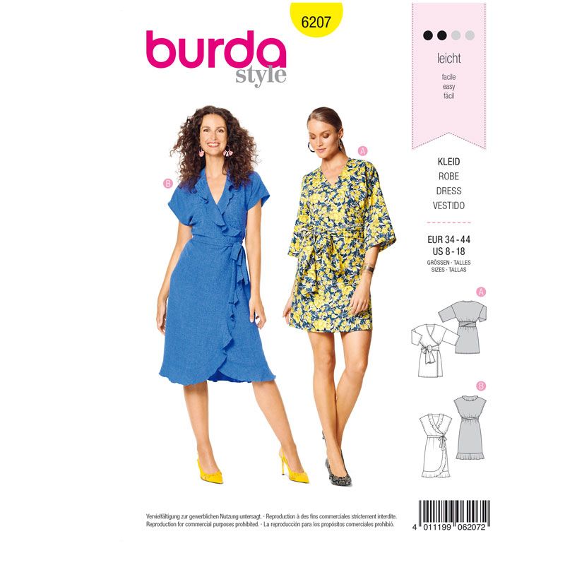 Patron Burda n°6207 : Robe portefeuille