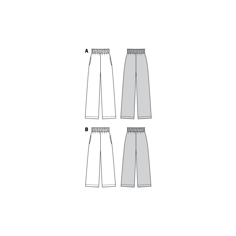 Patron Burda n°6229 : Pantalon à coulisse élastiquée avec des poches dans les coutures  jambe ample - Image 2