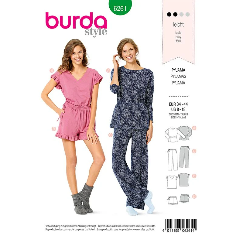 Patron Burda n°6261 Pyjamas
