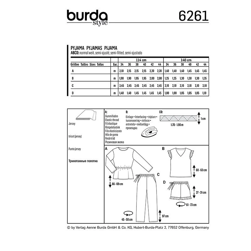 Patron Burda n°6261 Pyjamas - Image 10