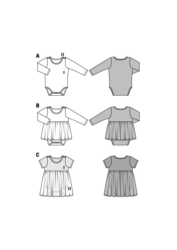 Patron Burda n°9347: Robe avec body bébé - Image 2