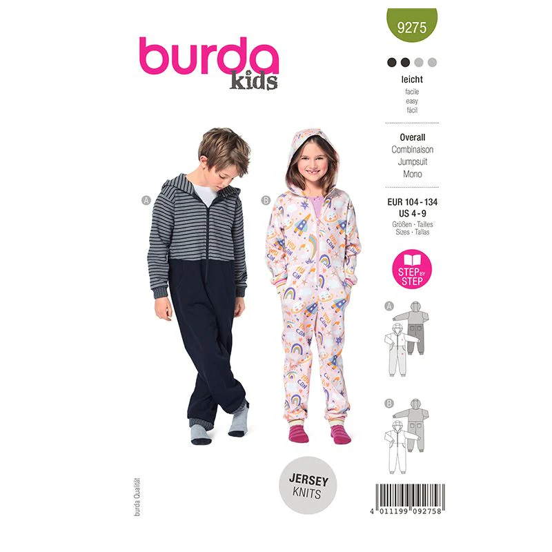 Patron Burda n°9275 : Enfant Combinaison