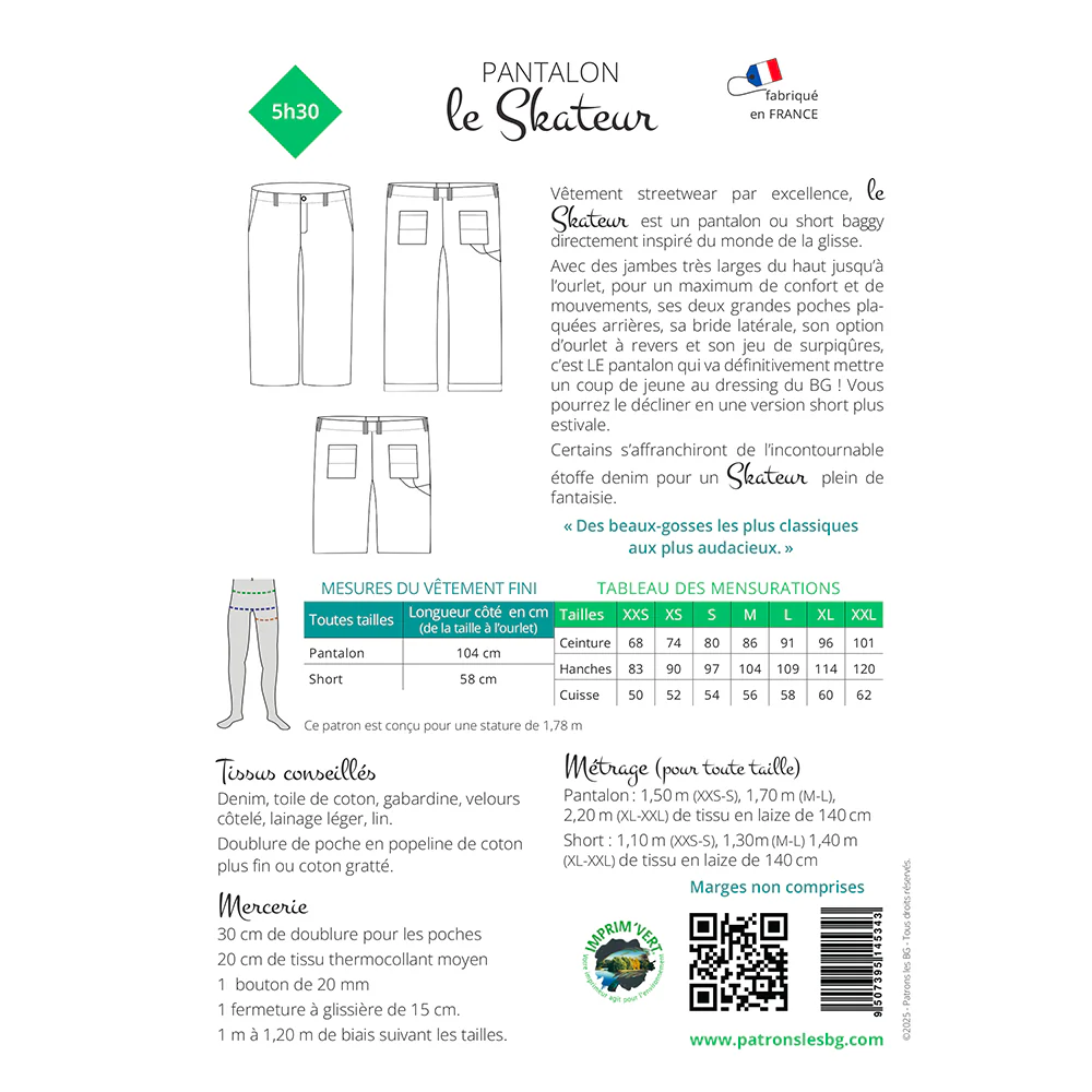 Patron de couture Homme : Pantalon Le Skateur - Image 8