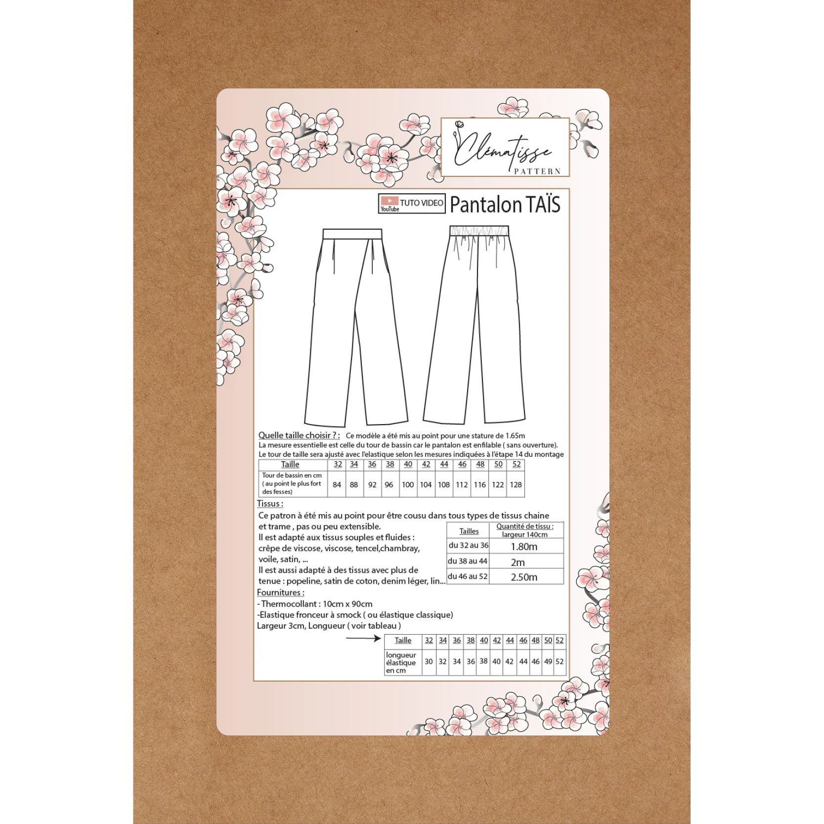Patron de couture Pantalon TAÏS