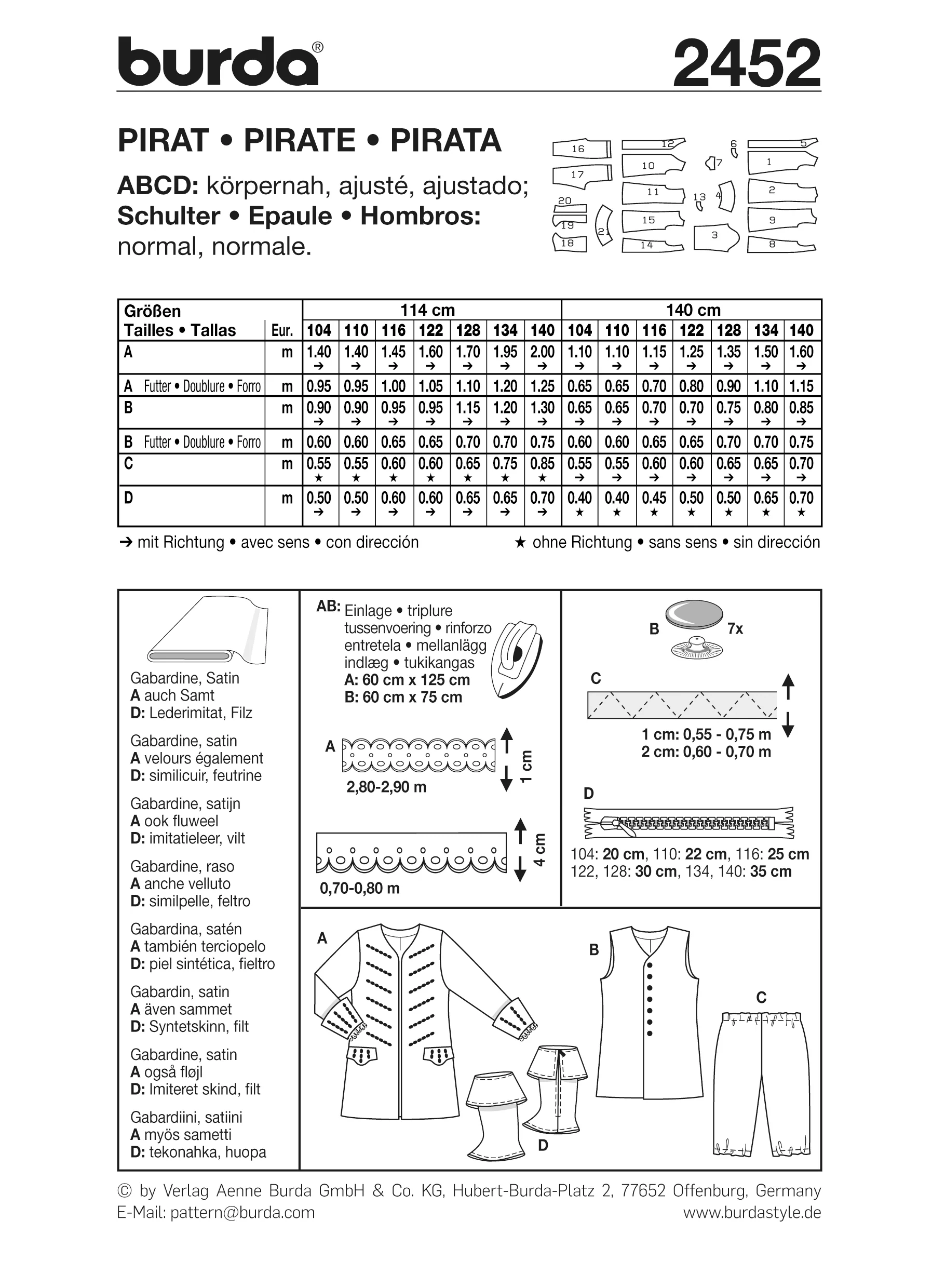 Patron n°2452 : Déguisement Pirate - Image 5
