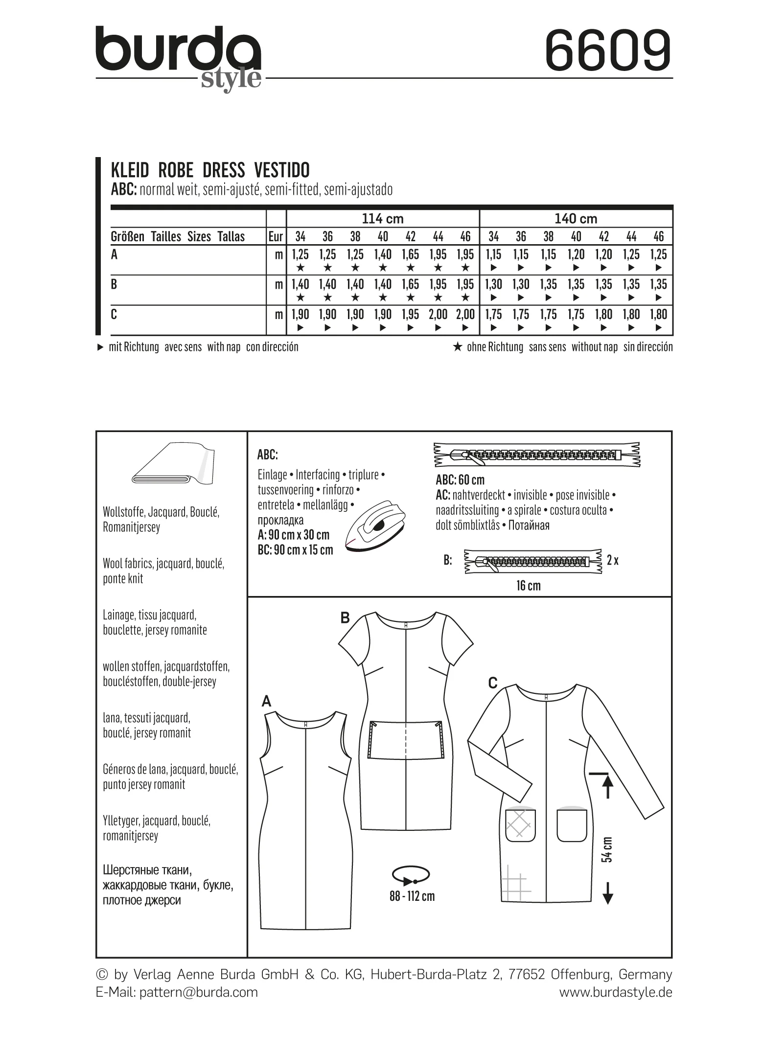 Patron N°6609 Burda : Robe à poche - Image 3